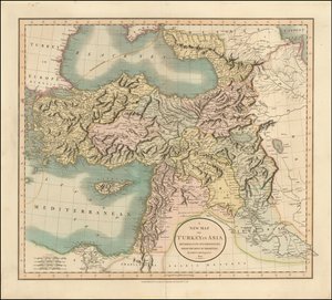 Mapa de Turquía en Asia de 1801 por John Cary