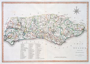 Mapa de Sussex, 26 de marzo de 1805