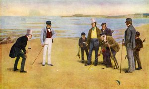 La Stymie, un cuarteto jugando al golf en North Berwick de John Charles (after) Dollman