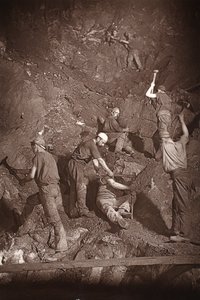 Underhand Stoping, East Pool mine, ilustración de 
