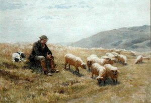 Un pastor en los South Downs, c.1900