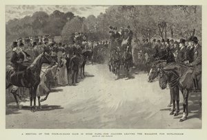 Una reunión del Club Four-in-Hand en Hyde Park, los coches saliendo de la Revista hacia Hurlingham de John Charlton