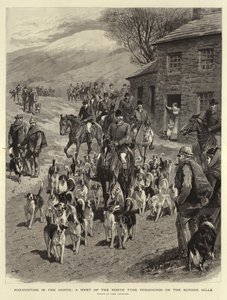 Caza de zorros en el norte, una reunión de los North Tyne Foxhounds en las colinas fronterizas de John Charlton