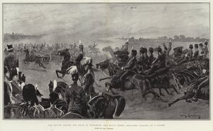 La revisión ante el Shah en Woolwich, la Artillería Real a Caballo pasando al galope
