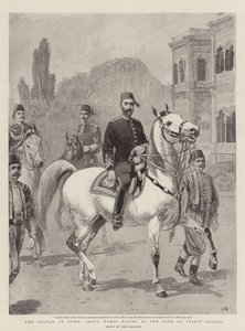 El sultán en casa, Abdul Hamid montando en el parque del Palacio de Yildiz