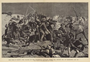 La guerra en Egipto, la carga de la caballería de la casa bajo el coronel Ewart, en Kassassin, 28 de agosto