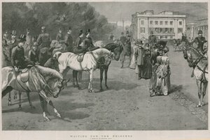 Esperando a la Princesa: un boceto en Rotton Row, Hyde Park, Londres de John Charlton