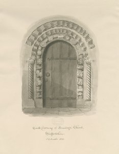Iglesia de Armitage - Puerta Sur de John Chessell Buckler