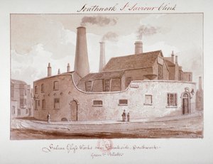 Falcon Glass Works cerca de Bankside, Southwark, Londres, 1827 de John Chessell Buckler