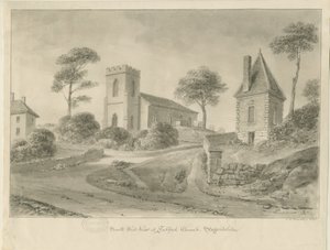 Iglesia de Fulford: dibujo en sepia de John Chessell Buckler