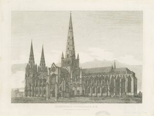 Catedral de Lichfield - Vista Sureste: grabado, nd [c 1820] (impresión) de John Chessell Buckler