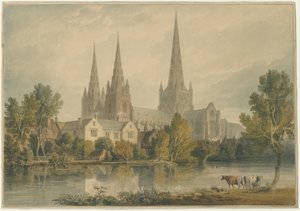 Catedral de Lichfield - Vista Suroeste de John Chessell Buckler