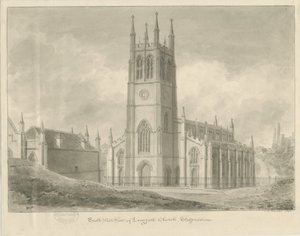 Iglesia de Longport - San Pablo: dibujo en sepia de John Chessell Buckler
