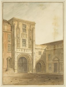 Vista norte de la puerta del colegio