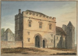 Vista norte de la Gran Puerta del colegio de Maidstone, Kent de John Chessell Buckler