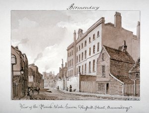 Casa de trabajo parroquial, Tanner Street, Bermondsey, Londres, 1828 de John Chessell Buckler