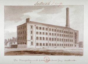 Fábrica de alfileres cerca de London Road, Southwark, Londres, 1827 de John Chessell Buckler