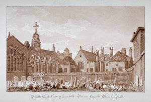 Vista sureste del Palacio de Lambeth desde el cementerio, Londres, 1828 de John Chessell Buckler