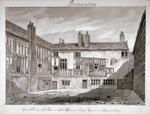 Vista sur de los restos de la casa de Thomas Pope, Mill Lane, Bermondsey, Londres, 1808 de John Chessell Buckler