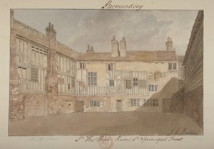 Vista sur de las ruinas de Bermondsey House, 1827 de John Chessell Buckler