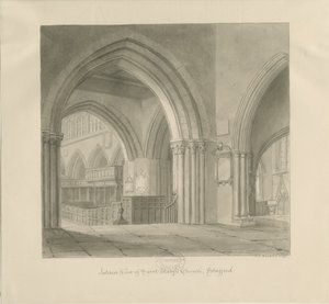 Stafford - Interior de la Iglesia de Santa María de John Chessell Buckler