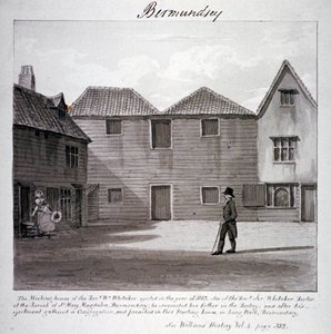 La casa de reuniones del reverendo Whitaker, Long Walk, Bermondsey, Londres, c.1828