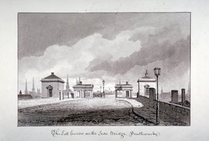 Casas de peaje en el Puente de Southwark, Londres, 1827 de John Chessell Buckler