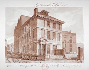 Vista de una fábrica de cerveza en Stoney Lane, Bermondsey, Southwark, Londres, c1827
