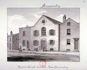 Vista de la Capilla Bautista en Jamaica Row, Bermondsey, Londres, 1826 de John Chessell Buckler