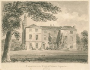 Wolstanton - Bradwell Hall: dibujo en sepia de John Chessell Buckler