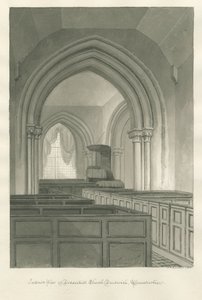 Worcestershire - Droitwich - Interior de la Iglesia de Dodderhill de John Chessell Buckler