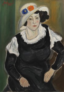 Una dama con sombrero. La esposa del artista, Dagny Marie Christensen de John Christensen