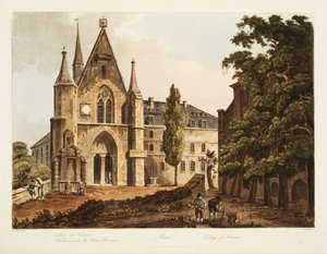 Colegio de Navarra, ilustración de Versalles, París y Saint Denis, pub. 1806 de John Claude Nattes