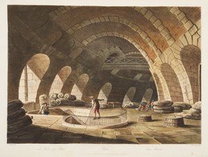 Mercado de Granos, ilustración de Versalles, París y Saint Denis, pub. 1805 de John Claude Nattes