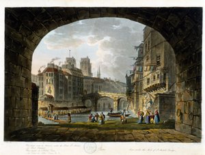 París: el Puente Chatelet o el Pequeño Puente - en “París visto por J.C. Matttes”, ed. Miller, Londres