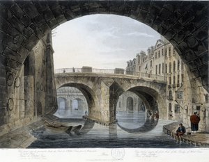 París, el Puente del Par - dibujo de Mats, circa 1810, ciudad de París