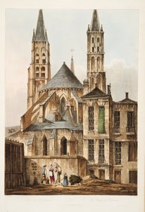 La Iglesia de St Germains, ilustración de Versalles, París y Saint Denis, pub. 1810 de John Claude Nattes