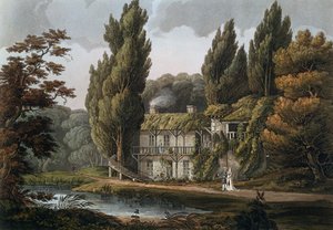 El comedor en el Hameau de María Antonieta, ilustración de 