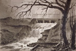 Vista de la salida del Serpentine, Hyde Park, Londres, 1818 de John Claude Nattes