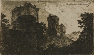 Castillo de Borthwick desde el suroeste de John Clerk of Eldin