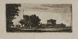 Árboles y edificios con torre baja de John Clerk of Eldin