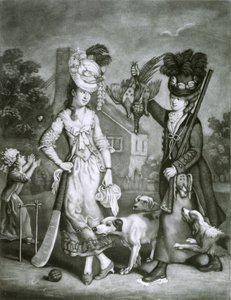 Miss Wicket y Miss Trigger, 1778 de John Collet