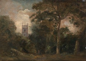Una iglesia entre los árboles de John Constable