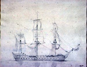 Un barco de guerra de John Constable