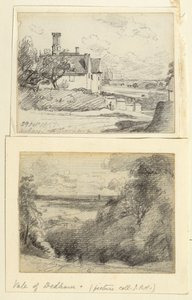 Una Casa Solariega, 1815, y Dedham desde cerca de Gun Hill, Langham, c.1815