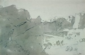 Una cantera de piedras de molino en Derbyshire, 1801 de John Constable