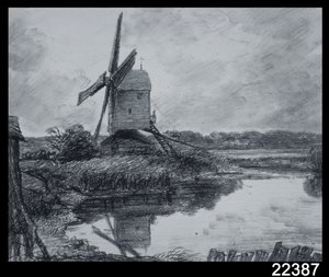 Un molino en las orillas del río Stour de John Constable