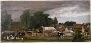 Una feria de pueblo, probablemente en East Bergholt de John Constable
