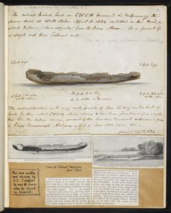 Antigüedades: Dibujo de una antigua canoa británica descubierta (1824) en North Stoke. de John Constable