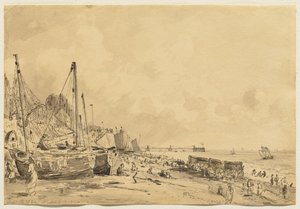 Playa de Brighton, mirando al este, 1824 de John Constable